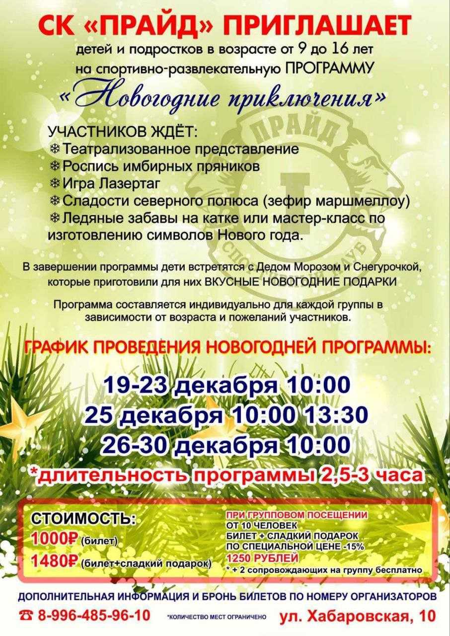novogodniye priklyucheniya flyer - Программа «Новогодние приключения»